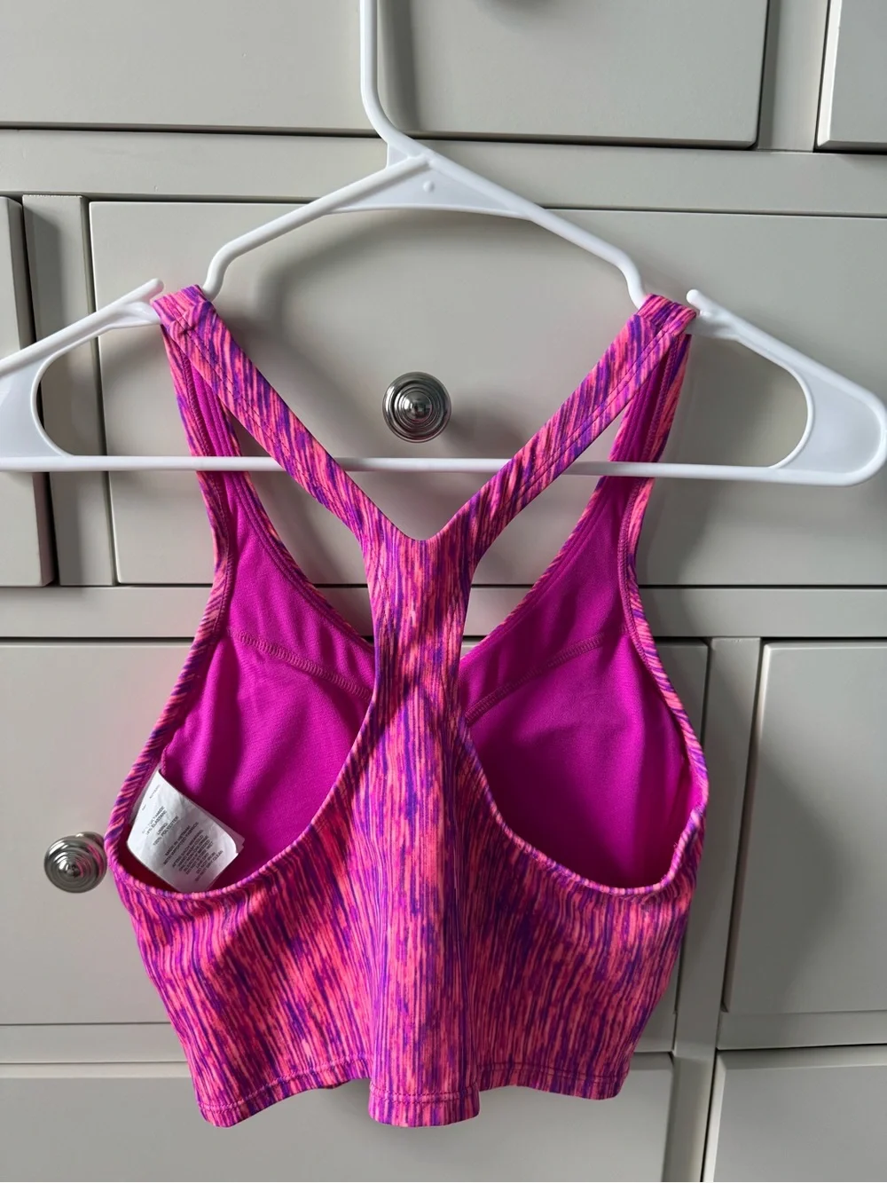 Nike Women’s Pink Patterned Swim Crop Top